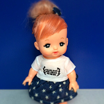 メルちゃん プリントＴシャツとデニム風スカート