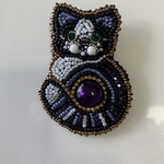 猫のアクセサリー(ブローチ兼ネックレス金具付き)