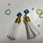 秋色(ホワイト)タッセルピアス♡イヤリング