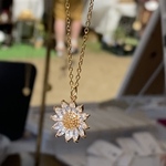 マーガレット ネックレス ジルコニア サージカルステンレス　プレゼント ギフト ブライダル ウエディング 結婚式 お呼ばれ