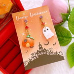 大人可愛い💕 ハロウィン🎃🦇🕸 パンプキン🎃 オバケ 👻 ハンドメイド ピアス イヤリング レディース アクセサリー 🍁🍂秋冬新作✨