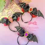【受注製作】🧛‍♀️ドラキュラ令嬢&伯爵🧛🎃カチューシャ単品🎀ペット用😈fairy🎀小悪魔🎀サテン🩷撮影会　ハロウィン 【ネコポス対応】
