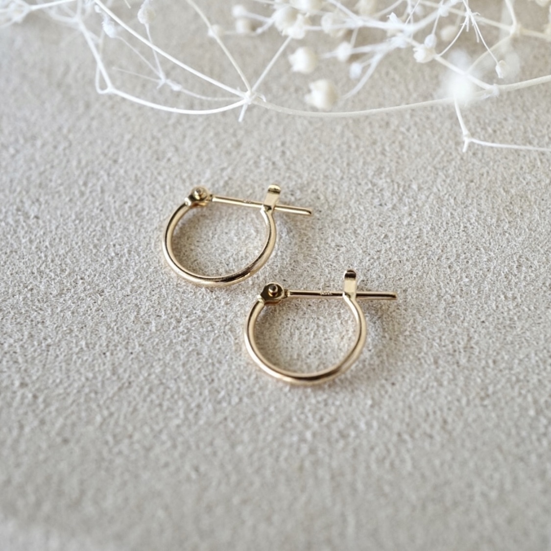 18金　ミニフープピアス　ゴールド　つけっぱなしok メンズ　小さいピアス 18金 メンズ ピアス K18 イエローゴールド ハイポリッシュ