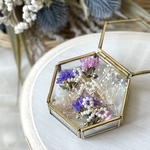 ガラスケース入り♡淡水パールのリボンピアス／イヤリング／ノンホールピアス