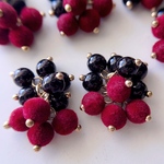 2pcs)3472)ビーズタッセル)フロッキーred×black)#2NR