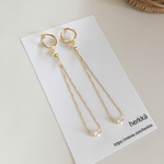 再販一粒シルキーパールとゴールドボールのイヤリング