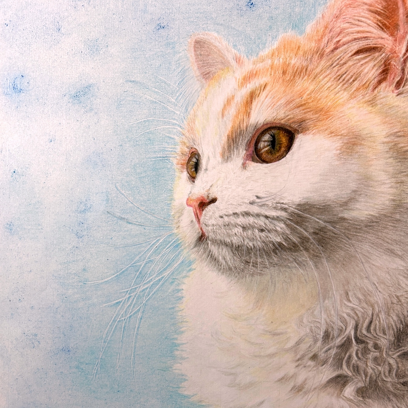 猫　テラコッタ絵76 猫 テラコッタ絵76