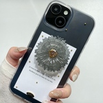 数量限定　【お花のスマホグリップ】クリアブラック