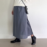 新作　かっこいワイドパンツ&スカートのボトムス 一枚で履ける 春夏　アイスグレー