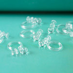 イヤリングパーツ【タテ芯穴付樹脂ノンホールピアス(約10mm･皿約2.5mm)5ペア(約10ヶ)クリア】クリップピアス/台座付き/イヤリング金具 ap002837