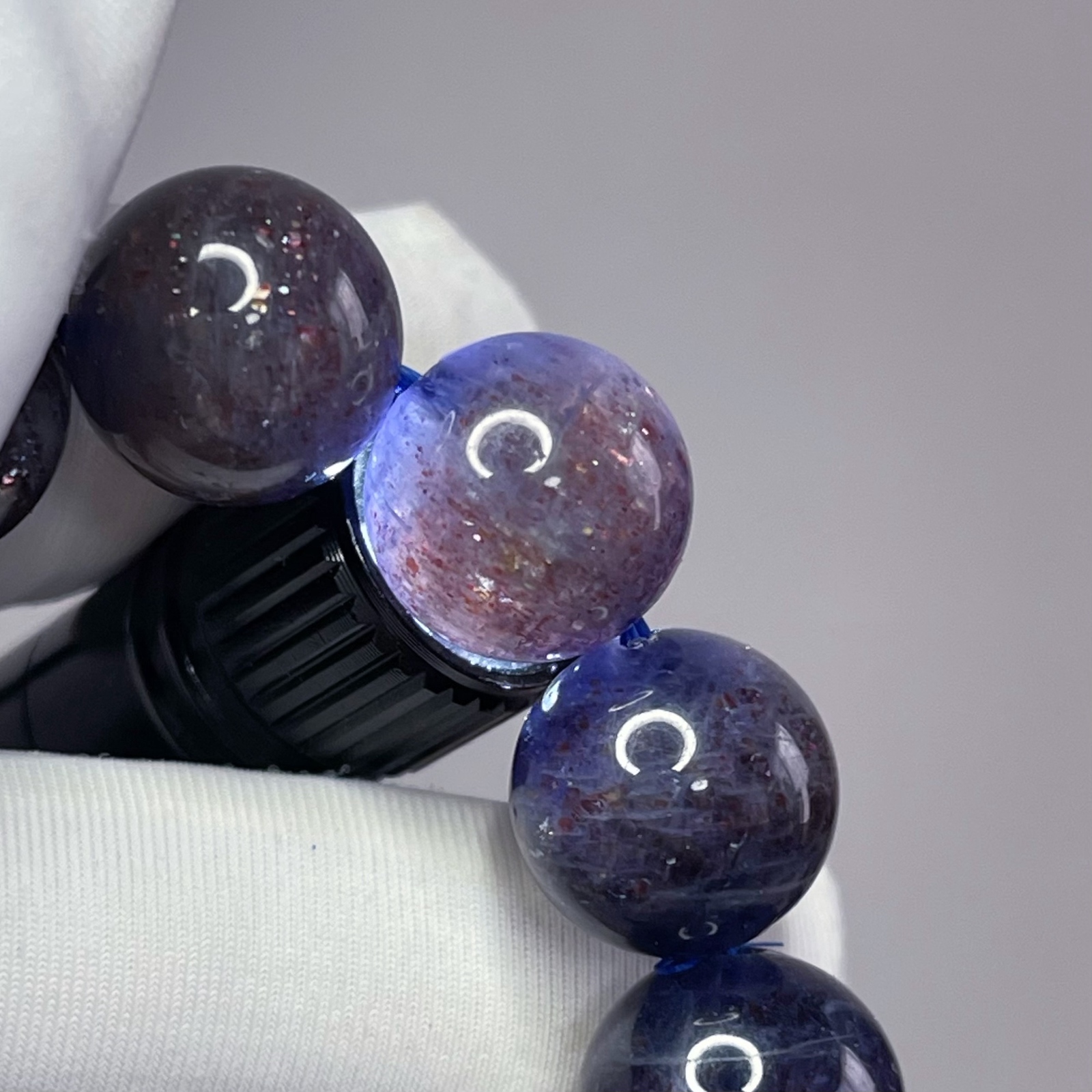 希少！天然ブラッドショットアイオライトブレスレット12mm菫青石