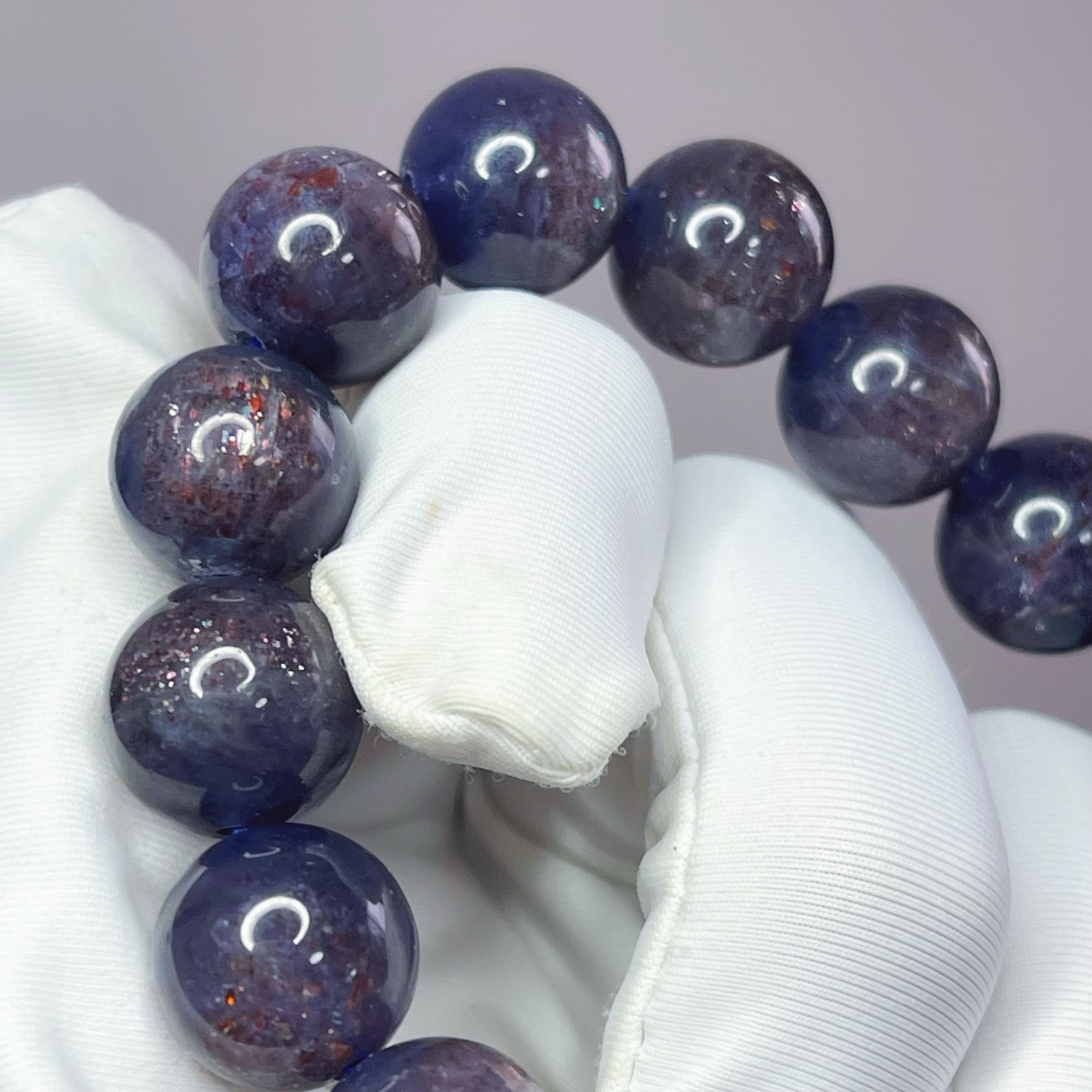 希少！天然ブラッドショットアイオライトブレスレット12mm菫青石コーディエライト 希少！天然ブラッドショットアイオライトブレスレット12mm菫青石