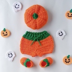上下セット・かぼちゃ🎃ベビーコスチューム♡ニューボーン♡ハーフバースデー