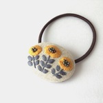 【再販②】OHANA刺繍 ヘアゴム  イエロー