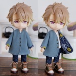 くすみブルーまくりカーディガン（ねんどろいどどーるオビツ11共有サイズ）