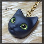 黒猫☆グリーンゴールドアイ#105 キーホルダー