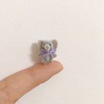 ミニチュア　超極小ゾウさん　グレー×ラベンダー