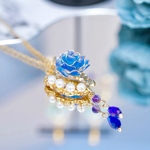 Blue Rose ネックレス (ディップアート)