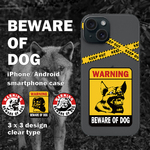 BEWARE OF DOG 猛犬注意ステッカー風 クリアケース スマホケース iPhone Android