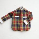 バンドカラーシャツ【リバティチェック　イエロー】