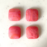 Neon Red Pink Marble Square Cabochons