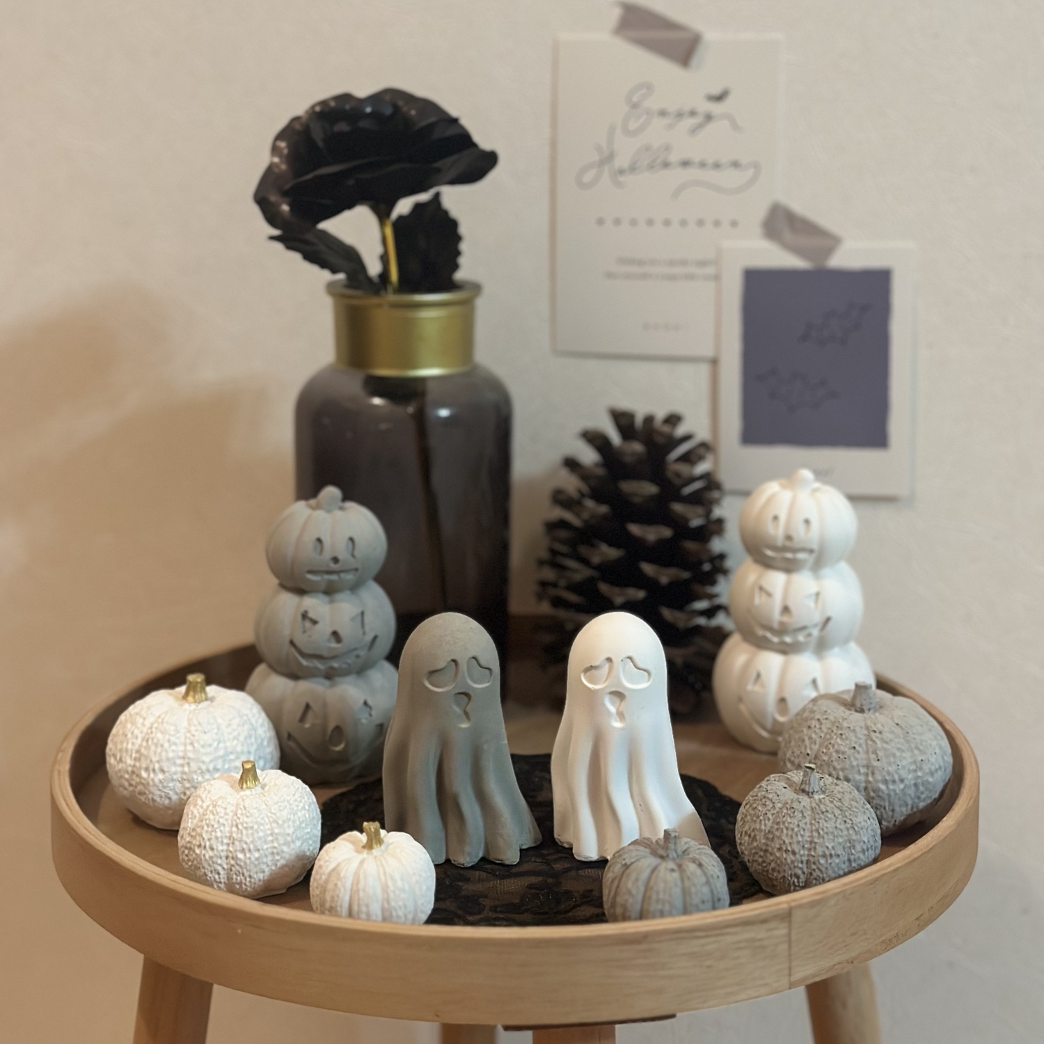 ハロウィン　モルタルサボテン　5点セット　　モルタル雑貨 ハロウィン モルタルサボテン 5点セット モルタル雑貨 ハロウィン