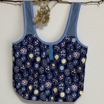 裏地防水　エコバッグ　大容量　折り畳み　チャック付き　Kippis  ブルー