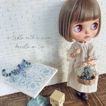 ミニチュア ドールハウス 背景ボード 壁 床 ブライス リカちゃん １／６ 家具 オビツ 棚 机 ドール ドール家具 カスタムブライス ハンドメイド シャビーシック 小物