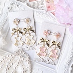 《全2色》キラキラくまちゃんハートフープ  ピアス/イヤリング