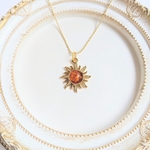 オレンジマリーゴールドの花びら入りネックレス