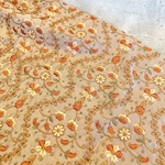 Sale❣️50cmカット/インド刺繍生地/ピンクベージュ/くすみピンク/花刺繍