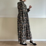 ウィリアムモリス【いちご泥棒】オフショルダーぽわん七分袖ワンピース　#ブラック#ネイビー#七部袖