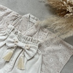 ベビー袴 marguerite embroidery lace  pink beige × sand beige お食い初め 100日祝い 初節句 1歳誕生日
