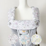 フラワー＆バード（ライトグレー）☆グレー☆エルゴアダプト、オムニ360☆リバーシブルエルゴ用よだれパッドセット