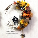 送料無料　🎃ハロウィン🌙三日月クレッセントリース　玄関リース