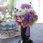 gさまご予約ページ＊仏花・お供えのお花［ダリア✳︎オシャレな仏花・スタンダード小］受注制作・プリザーブドフラワー・和花の仏花