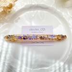 【送料無料】10cmバレッタ『華奢なロングバレッタ・ボタニカル(蒼)』レジン 細身 バレッタ シンプル ロング ヘアクリップ
