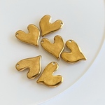 356)［ステンレス］ハートチャーム（18×16mm・1個） / ゴールド / ピアス・イヤリング素材