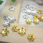 ビーズキャップ 2色セット 40個(各20個)/7mm★座金 花座