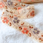 サーモンピンク☆インド刺繍リボン  