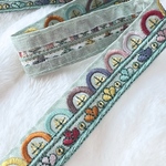ライトブルー☆インド刺繍リボン  
