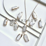 ☆再入荷【1pc】ナチュラルバロックパールチャーム　レクタングル 