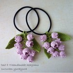 すずらんのヘアゴム　2個セット＊グレイッシュピンク