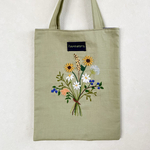 秋カラー手刺繍トートバッグ