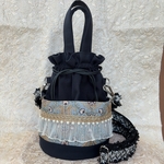 インド刺繍巾着バック