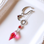 月刻の耳飾り/イヤーカフ【color.ルビー】片耳用/金具:シルバー