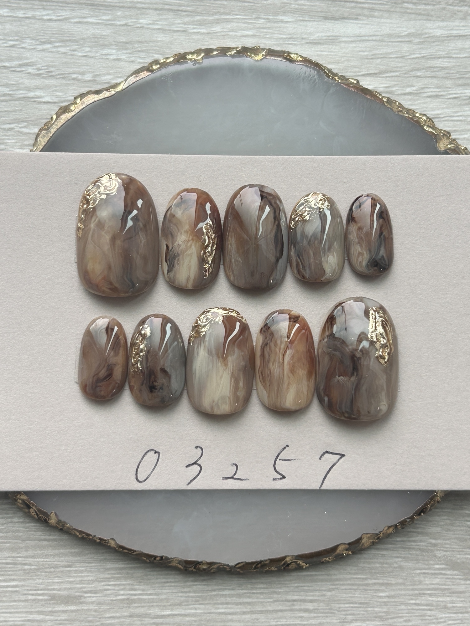 ネイルチップニュアンス大人ブラウンinkうる艶ミラー729 - R nail 