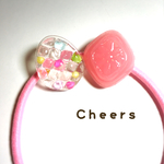 カラフルドロップヘアゴム  ピンク