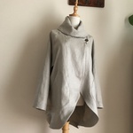 フランス　サフィラン社リネン（フラックス）で作ったショールカラーコート