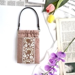 ぷっくり・ふわっと・バッグに下げられる♡くすみピンク・コーデュロイの上品スマホポーチ